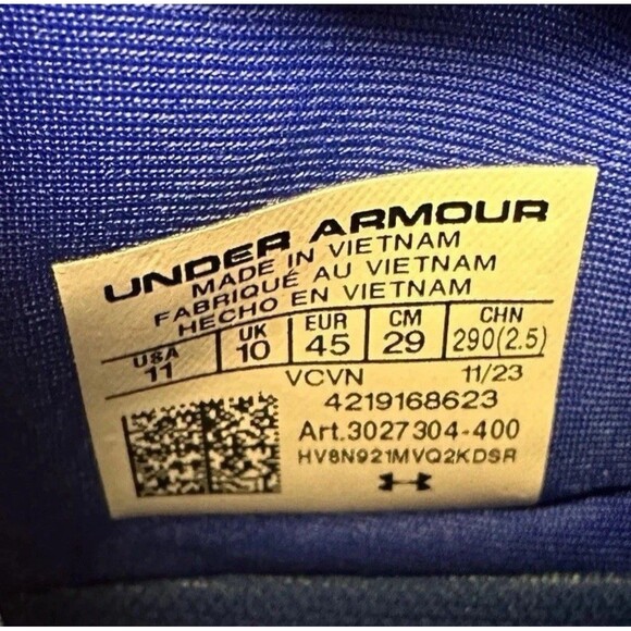 Mens 11 Under Armour Highlight MC 2.0 INTELLIKNIT Football Cleats Royal 3027304 main image 4